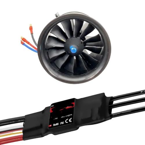 FKRTQIYN RC -Düsenebene EDF 70 mm gegen den Uhrzeigersinn Elektrikmodellflugzeuge mit 6S 80A Elektrischen Steuerelemente kompatibel mit verschiedenen Strahlmotoren von FKRTQIYN