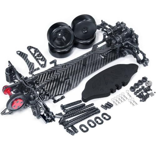FKRTQIYN Schwarz- und Kohlenstoff -D5 -Chassis -Kit für 1/10 Skala RWD -Driftauto kompatible DIY -Fernbedienungsmodell Upgrade -Teile von FKRTQIYN