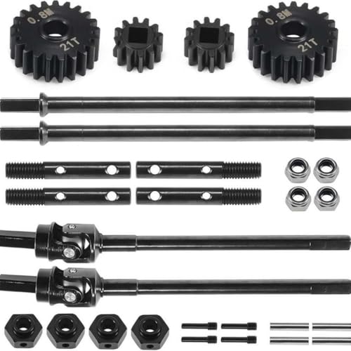 FKRTQIYN Steel Heavy Duty Driveswaft Stubachse Zahnrad für 1/10 Skala RC Crawler -Kompatibilität F9(Axles 14T 21T) von FKRTQIYN