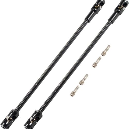 FKRTQIYN Trennbares beherrschter Edelstahlantriebswelle 68-229 mm für 1/10 RC-Crawler-Crawler-kompatibel mit Gspeed UTB10 Pro(2pcs Black) von FKRTQIYN