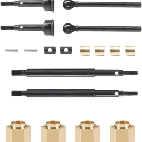 FKRTQIYN Verlängerte Stahlantriebswelle +5 mm mit 6 mm Messinggewicht für 1/18 RC -Crawler -Kompatibilität von FKRTQIYN