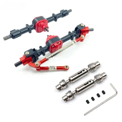 FKRTQIYN Vorder- und Hinterachet -Metal -Zahnrad- und Hinterachse mit Antriebswelle für MN D91 D96 D99S FJ45 Kompatible 1/12 RC -Auto -Upgrade -Zubehör -Zubehör(Black) von FKRTQIYN