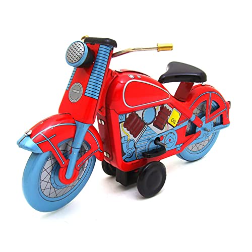 FLADO Aufzieh-Blechspielzeug MS359, rotes Motorrad, Eltern-Kind-Interaktion, Vintage-Sammlerstück, nostalgisches Thema, personalisierte Dekoration, kreatives Geschenk von FLADO
