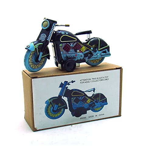 FLADO Aufzieh-Blechspielzeug MS365, schwarzes Motorrad, Eltern-Kind-Interaktion, Vintage-Sammlerstück, nostalgisches Thema, personalisierte Dekoration, kreatives Geschenk von FLADO