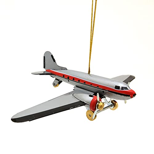FLADO Blechspielzeug, Eisenblech, nostalgisches Vintage-Spielzeug, kreatives Geschenk, MF3310, Flugzeug-Weihnachtsanhänger von FLADO