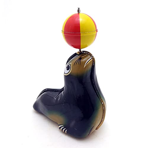 FLADO Blechspielzeug MS665 Seelöwe Spielball Tier Jonglieren Aufziehspielzeug-Kollektion Retro-Spielzeug Neuartige Ornamente Kreatives Vintage-Kindergeschenk von FLADO