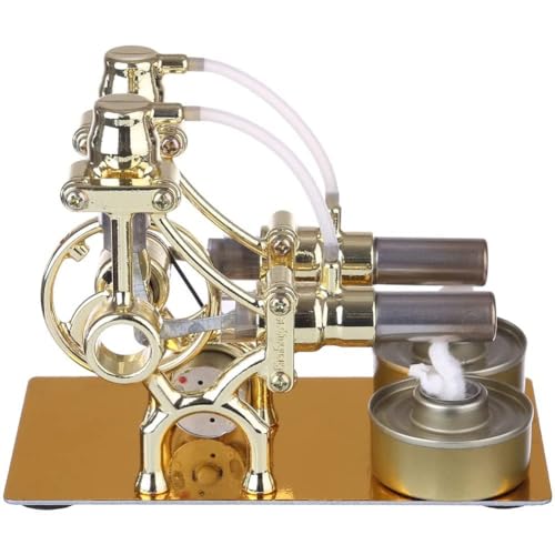 FLADO Doppelzylinder-Stirlingmotor-Modell, L-Typ-Generator-Modell, wissenschaftliches Experiment, Lernspielzeug, Spielzeuggeschenk für Erwachsene und Kinder von FLADO