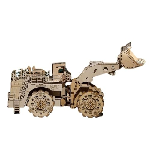 FLADO Holzpuzzle Bulldozer Baufahrzeug 3D-Architekturmodell, dreidimensionales Puzzle Laserschneidepuzzle, Geschenk für Erwachsene und Kinder von FLADO