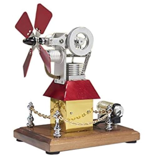 FLADO Kleines Haus Windmühle Stirlingmotor Modell Externer Verbrennungsmotor Populäre Wissenschaft Geburtstagsgeschenk Dekoration Spielzeug, Physikalisches Experiment von FLADO