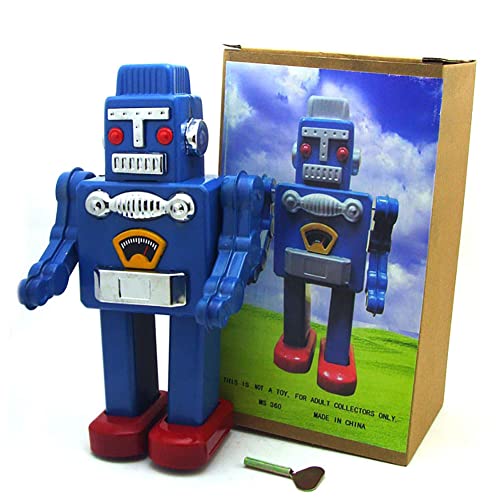 FLADO MS360 Blechroboter-Spielzeug, kreative Geschenke, Aufziehspielzeug, nostalgisches Vintage-Sammlerstück, Kindergeschenk für Jungen und Mädchen, Eltern-Kind-Interaktion (Blau) von FLADO
