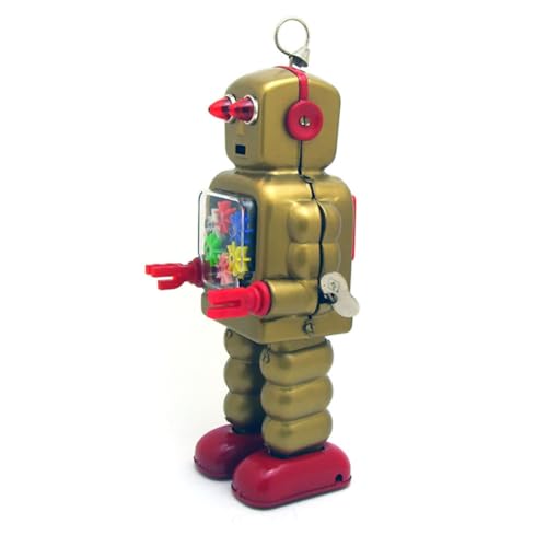 FLADO Retro-Aufziehspielzeug, Zahnradroboter, für Erwachsene, Blechspielzeug, Fotografie-Requisiten, kreatives Vintage-Sammlerstück, Kindergeschenk (Gold) von FLADO