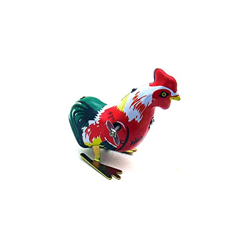 FLADO Retro-Aufziehspielzeug MS205 Blechhahn, Blechdose, springendes Huhn, klassisches Metall-Uhrwerk-Blechspielzeug für Kinder, Partygeschenke, Halloween von FLADO