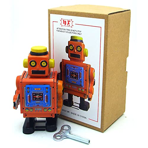 FLADO Retro Aufziehspielzeug MS519 Roboter Nostalgische Fotografie Requisiten Erwachsene Sammlerspielzeug Kreatives Blechspielzeug Vintage Kindergeschenk (Rot) von FLADO