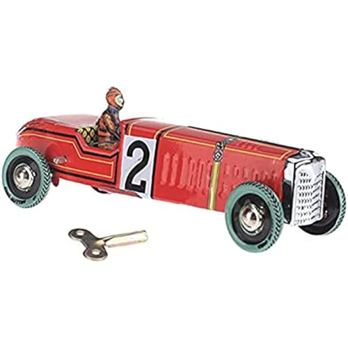 FLADO Vintage Aufzieh-Rennwagen-Modell mit Uhrwerk, Blechspielzeug, tolles Geschenk zum Sammeln, interaktives Eltern-Kind-Spielzeug für Jungen und Mädchen von FLADO