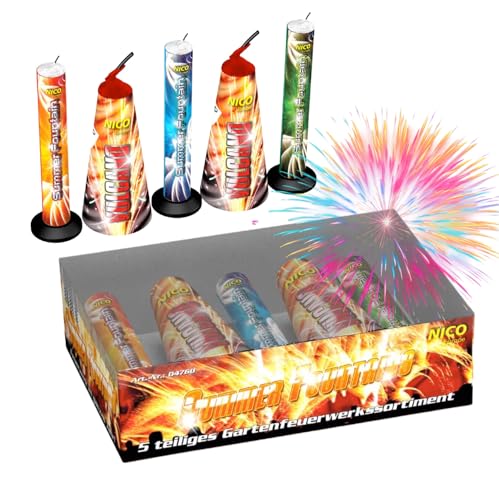 FLAME X BURN 4er-Set Summer Fountains – Jugendspaß & Tischartikel Kat. F1 für Partys, Silvester und Kinder & Jugendliche 2026 von FLAME X BURN