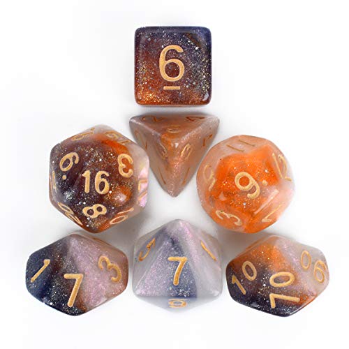 FLASHOWL 3 Farben Würfel Set Chamäleon Würfel Sternenhimmel DND Würfel Set für Rollenspiele, Tischspiele, Polyedrische Spielwürfel Set 7-TLG FLASHOWL 3 Farben Würfel Set Chamäleon Würfel Sternenhimmel DND Würfel Set für Rollenspiele, Tischspiele, Polyedrische Spielwürfel Set 7-TLG von FLASHOWL