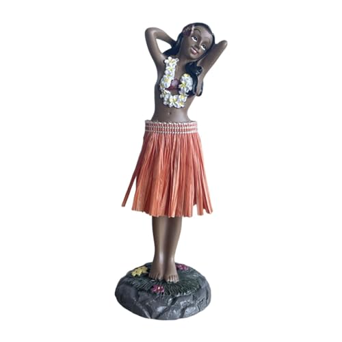 FLCPJGV Hawaiianische Armaturenbrett Figur, Tanzendes Mädchen aus Kunstharz, 16 cm hoch, ideal für Büro und Heimdekoration, orange FLCPJGV Hawaiianische Armaturenbrett Figur, Tanzendes Mädchen aus Kunstharz, 16 cm hoch, ideal für Büro und Heimdekoration, orange von FLCPJGV