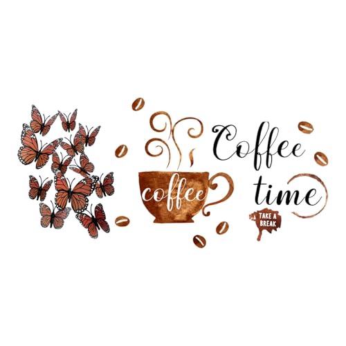 FLCPJGV Kaffeetasse Wandaufkleber, Wasserdicht, Wandaufkleber für Zuhause, Kinderzimmer, Esszimmer von FLCPJGV