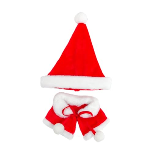 FLCPJGV Kleidung für 15 cm Plüschpuppen, Puppenoutfit, Cosplay Requisiten, Weihnachtsmütze mit Umhang FLCPJGV Kleidung für 15 cm Plüschpuppen, Puppenoutfit, Cosplay Requisiten, Weihnachtsmütze mit Umhang von FLCPJGV