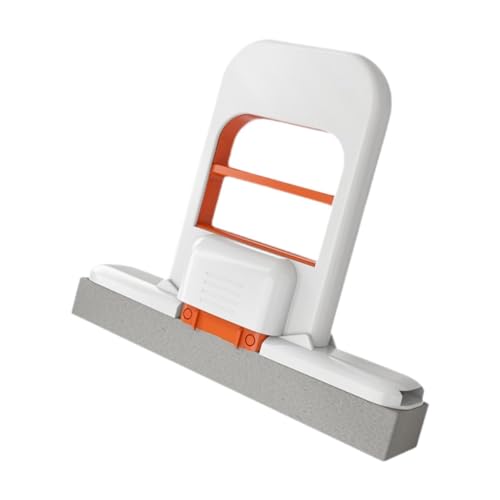 FLCPJGV Mini Reinigungsmop mit Wringmechanismus Und Absorbierendem Schwammkopf Leicht zu Bedienen Einhandnutzung für Glas Arbeitsplatten Nass Und Trockenrei, Weiß Orange von FLCPJGV