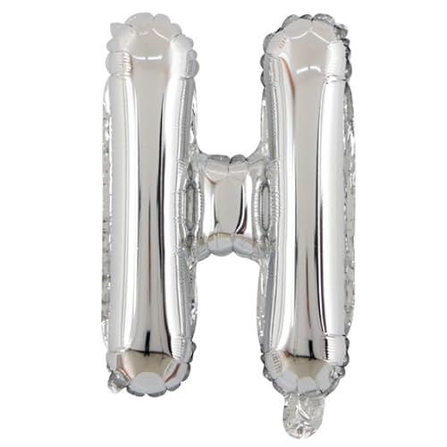 FLG | Buchstabenballon Namen Ballon Farbe: Silber - Größe: 40cm - Folienballon mit Luft befüllbar Alphabet (Feiern, Jubiläum, Hochzeit oder Geburtstag) (H) von FLG FINISH LINE GERMANY