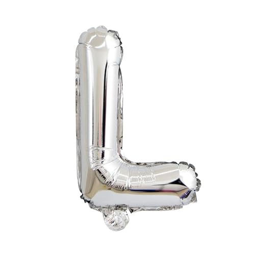 FLG | Buchstabenballon Namen Ballon Farbe: Silber - Größe: 40cm - Folienballon mit Luft befüllbar Alphabet (Feiern, Jubiläum, Hochzeit oder Geburtstag) (L) von FLG FINISH LINE GERMANY
