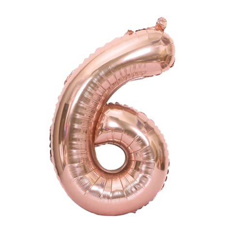 FLG | Zahlenballon Geburtstagszahlen Ballon XXL Farbe: Rosé - Größe: 100 cm / 80 cm - Zahlenballon mit Helium oder Luft befüllbar (Feiern, Jubiläum, Hochzeit oder Geburtstag) (6, 80 cm) von FLG FINISH LINE GERMANY