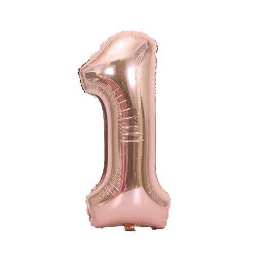 FLG | Zahlenballon Geburtstagszahlen Ballon XXL Farbe: Rosé - Größe: 80 cm - Zahlenballon mit Helium oder Luft befüllbar (Feiern, Jubiläum, Hochzeit oder Geburtstag) (1, 80 cm) von FLG FINISH LINE GERMANY