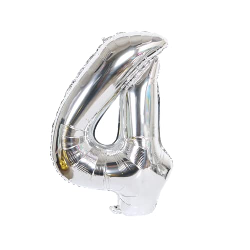 FLG | Zahlenballon Geburtstagszahlen Ballon XXL Farbe: Silber - Größe: 100 cm - Zahlenballon mit Helium oder Luft befüllbar (Feiern, Jubiläum, Hochzeit oder Geburtstag) (4, 100 cm) von FLG FINISH LINE GERMANY