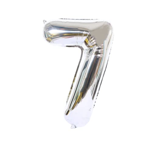 FLG | Zahlenballon Geburtstagszahlen Ballon XXL Farbe: Silber - Größe: 80 cm - Zahlenballon mit Helium oder Luft befüllbar (Feiern, Jubiläum, Hochzeit oder Geburtstag) (7, 80 cm) von FLG FINISH LINE GERMANY