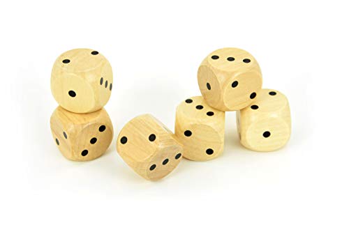 Spielwürfel aus Holz in TOP QUALITÄT Augenwürfel 1-3 groß 6er Set von FLIXi