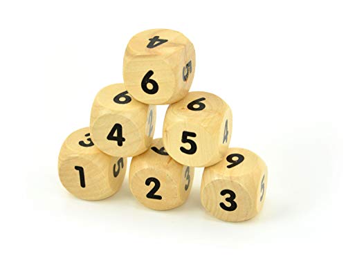 FLIXi Spielwürfel aus Holz in TOP QUALITÄT Zahlenwürfel groß 6er Set von FLIXi