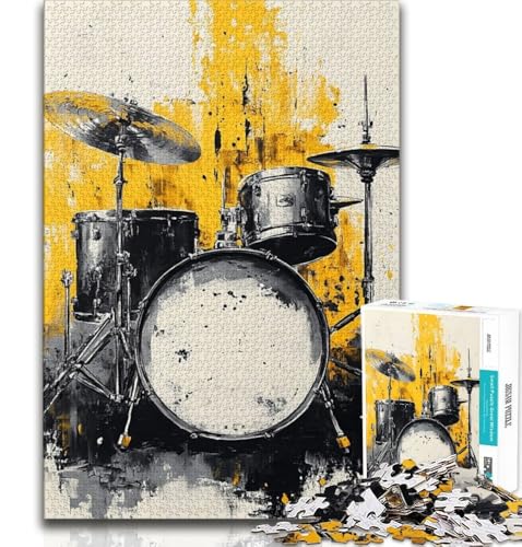 1000-teiliges Puzzle für Erwachsene, Geschenke, Trommel-Ölgemälde, anspruchsvolles Spielspielzeug, Wanddekoration, einzigartige Geburtstags, 38x52cm von FLKFDOZ