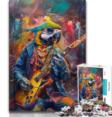 1000-teiliges Puzzle für Erwachsene, Papagei spielt Gitarre, für Lernspiele, Herausforderungsspielzeug, Geschenke für Freunde und Familie, für Kinder ab 14 Jahren, 38x26cm 1000-teiliges Puzzle für Erwachsene, Papagei spielt Gitarre, für Lernspiele, Herausforderungsspielzeug, Geschenke für Freunde und Familie, für Kinder ab 14 Jahren, 38x26cm von FLKFDOZ