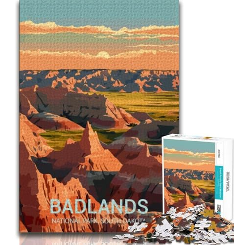 1000-teiliges Puzzle für Erwachsene und Jugendliche, Badlands-Nationalpark, Denkspiel, Geschenke für Freunde und Familie ab 14 Jahren, 38x26cm 1000-teiliges Puzzle für Erwachsene und Jugendliche, Badlands-Nationalpark, Denkspiel, Geschenke für Freunde und Familie ab 14 Jahren, 38x26cm von FLKFDOZ