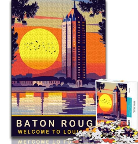 1000-teiliges Puzzle für Erwachsene und Jugendliche, Baton Rouge Waterfront, Denkspiel, Geschenke für Freunde und Familie ab 14 Jahren, 38x26cm 1000-teiliges Puzzle für Erwachsene und Jugendliche, Baton Rouge Waterfront, Denkspiel, Geschenke für Freunde und Familie ab 14 Jahren, 38x26cm von FLKFDOZ