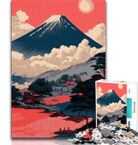 1000-teiliges Puzzle für Erwachsene und Jugendliche, Berg Fuji, pädagogisches Familienspiel, Wanddekoration, einzigartige Geburtstags, 38x52cm von FLKFDOZ