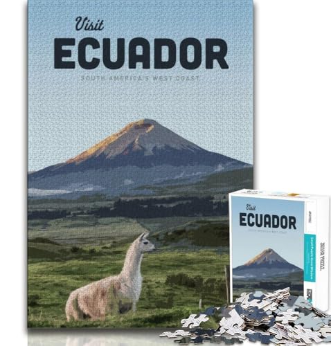 1000-teiliges Puzzle für Erwachsene und Jugendliche, Besuch in Ecuador, Denkspiel, Geschenke für Freunde und Familie ab 14 Jahren, 38x26cm 1000-teiliges Puzzle für Erwachsene und Jugendliche, Besuch in Ecuador, Denkspiel, Geschenke für Freunde und Familie ab 14 Jahren, 38x26cm von FLKFDOZ