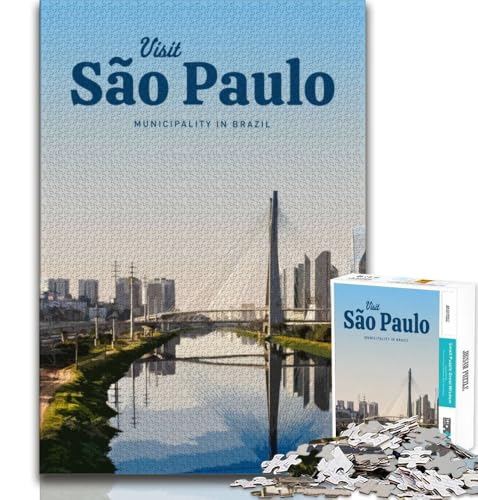 1000-teiliges Puzzle für Erwachsene und Jugendliche, Besuch in Sao Paulo, Denkspiel, Geschenke für Freunde und Familie ab 14 Jahren, 38x26cm 1000-teiliges Puzzle für Erwachsene und Jugendliche, Besuch in Sao Paulo, Denkspiel, Geschenke für Freunde und Familie ab 14 Jahren, 38x26cm von FLKFDOZ