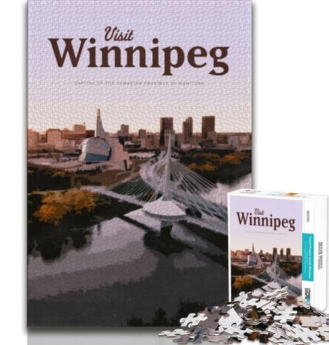 1000-teiliges Puzzle für Erwachsene und Jugendliche, Besuch in Winnipeg, Denkspiel, Geschenke für Freunde und Familie ab 14 Jahren, 38x26cm 1000-teiliges Puzzle für Erwachsene und Jugendliche, Besuch in Winnipeg, Denkspiel, Geschenke für Freunde und Familie ab 14 Jahren, 38x26cm von FLKFDOZ
