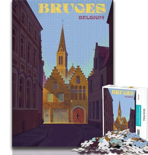 1000-teiliges Puzzle für Erwachsene und Jugendliche, Brügge, belgisches Stadtbild, Denkspiel, Geschenke für Freunde und Familie ab 14 Jahren, 38x26cm 1000-teiliges Puzzle für Erwachsene und Jugendliche, Brügge, belgisches Stadtbild, Denkspiel, Geschenke für Freunde und Familie ab 14 Jahren, 38x26cm von FLKFDOZ