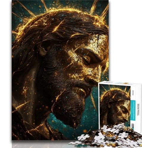1000-teiliges Puzzle für Erwachsene und Jugendliche, Golden Fantasy Jesus, anspruchsvolles Spiel, ganze Familie, 38x26cm von FLKFDOZ