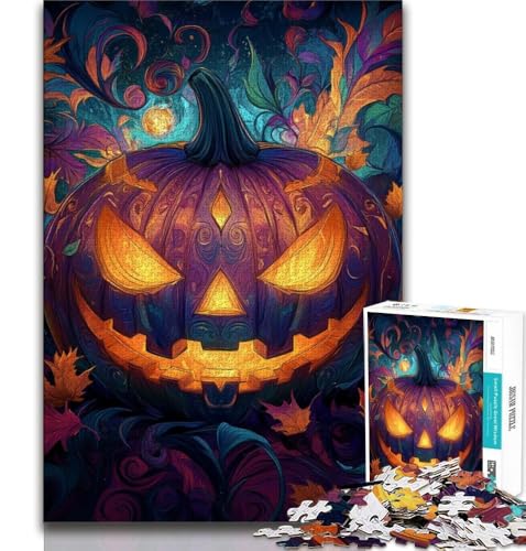 1000-teiliges Puzzle für Erwachsene und Jugendliche, Halloween-Kürbiskopf, anspruchsvolles Spiel, ganze Familie, 38x52cm 1000-teiliges Puzzle für Erwachsene und Jugendliche, Halloween-Kürbiskopf, anspruchsvolles Spiel, ganze Familie, 38x52cm von FLKFDOZ