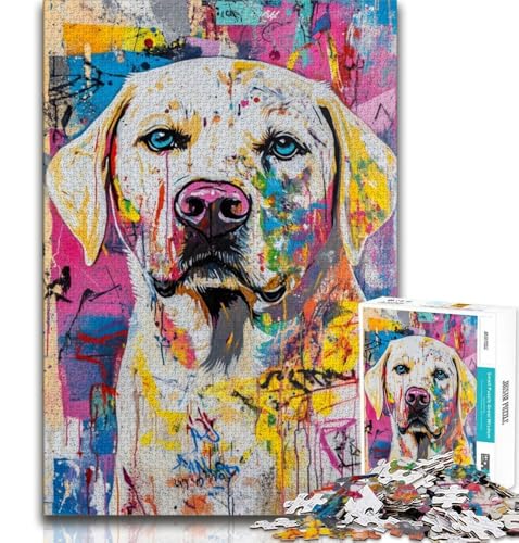 1000-teiliges Puzzle für Erwachsene und Jugendliche, Labrador im Basquiat-Stil, Denkspiel, Geschenke für Freunde und Familie ab 14 Jahren, 38x26cm 1000-teiliges Puzzle für Erwachsene und Jugendliche, Labrador im Basquiat-Stil, Denkspiel, Geschenke für Freunde und Familie ab 14 Jahren, 38x26cm von FLKFDOZ
