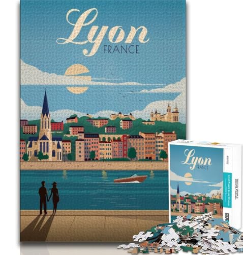 1000-teiliges Puzzle für Erwachsene und Jugendliche, Lyon, Denkspiel, Geschenke für Freunde und Familie ab 14 Jahren, 38x26cm 1000-teiliges Puzzle für Erwachsene und Jugendliche, Lyon, Denkspiel, Geschenke für Freunde und Familie ab 14 Jahren, 38x26cm von FLKFDOZ
