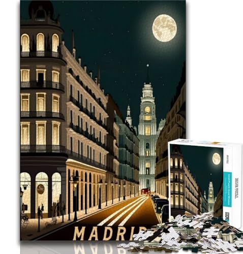 1000-teiliges Puzzle für Erwachsene und Jugendliche, Madrid, Spanien, Reise, Denkspiel, Geschenke für Freunde und Familie, ab 14 Jahren, 38x26cm 1000-teiliges Puzzle für Erwachsene und Jugendliche, Madrid, Spanien, Reise, Denkspiel, Geschenke für Freunde und Familie, ab 14 Jahren, 38x26cm von FLKFDOZ