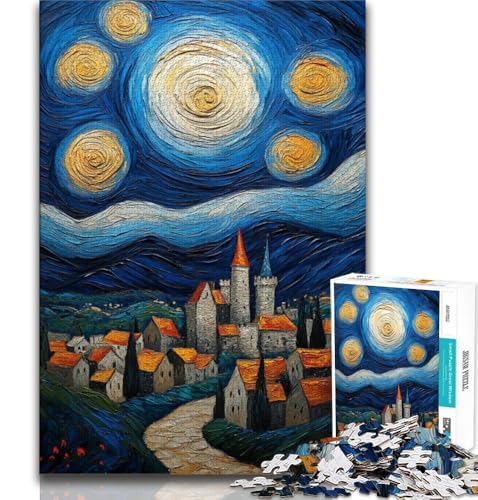 1000-teiliges Puzzle für Erwachsene und Jugendliche, Nachthimmel-Stadt, Denkspiel, Geschenke für Freunde und Familie ab 14 Jahren, 38x26cm 1000-teiliges Puzzle für Erwachsene und Jugendliche, Nachthimmel-Stadt, Denkspiel, Geschenke für Freunde und Familie ab 14 Jahren, 38x26cm von FLKFDOZ