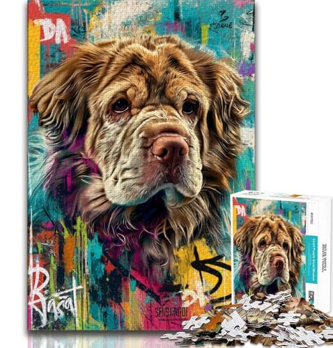1000-teiliges Puzzle für Erwachsene und Jugendliche, Ölgemälde mit Hunden, Reisegeschenke, ganze Familie, geeignet für Kinder ab 14 Jahren, 38x26cm 1000-teiliges Puzzle für Erwachsene und Jugendliche, Ölgemälde mit Hunden, Reisegeschenke, ganze Familie, geeignet für Kinder ab 14 Jahren, 38x26cm von FLKFDOZ