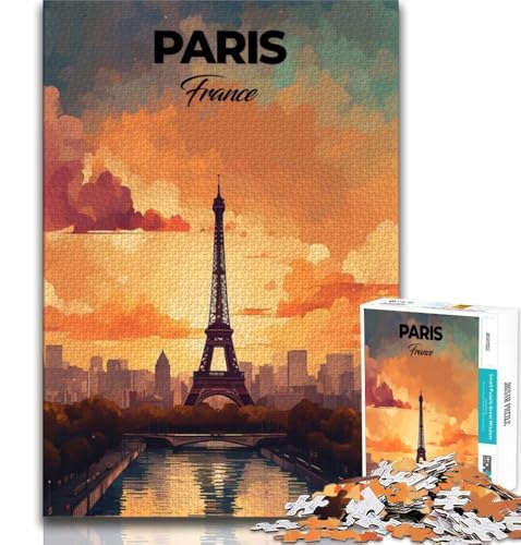 1000-teiliges Puzzle für Erwachsene und Jugendliche, Paris-Reisedruck, Denkspiel, Geschenke für Freunde und Familie, ab 14 Jahren, 38x26cm 1000-teiliges Puzzle für Erwachsene und Jugendliche, Paris-Reisedruck, Denkspiel, Geschenke für Freunde und Familie, ab 14 Jahren, 38x26cm von FLKFDOZ