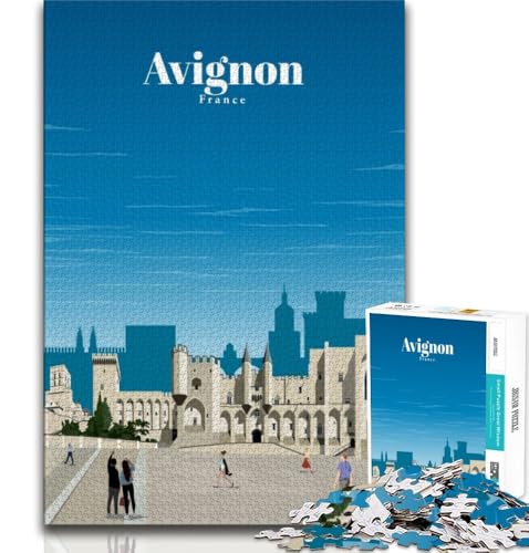 1000-teiliges Puzzle für Erwachsene und Jugendliche, Reise nach Avignon, Denkspiel, Geschenke für Freunde und Familie ab 14 Jahren, 38x26cm 1000-teiliges Puzzle für Erwachsene und Jugendliche, Reise nach Avignon, Denkspiel, Geschenke für Freunde und Familie ab 14 Jahren, 38x26cm von FLKFDOZ